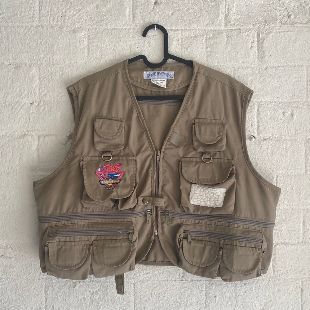 Vintage Camel Tactile Fishing Vest